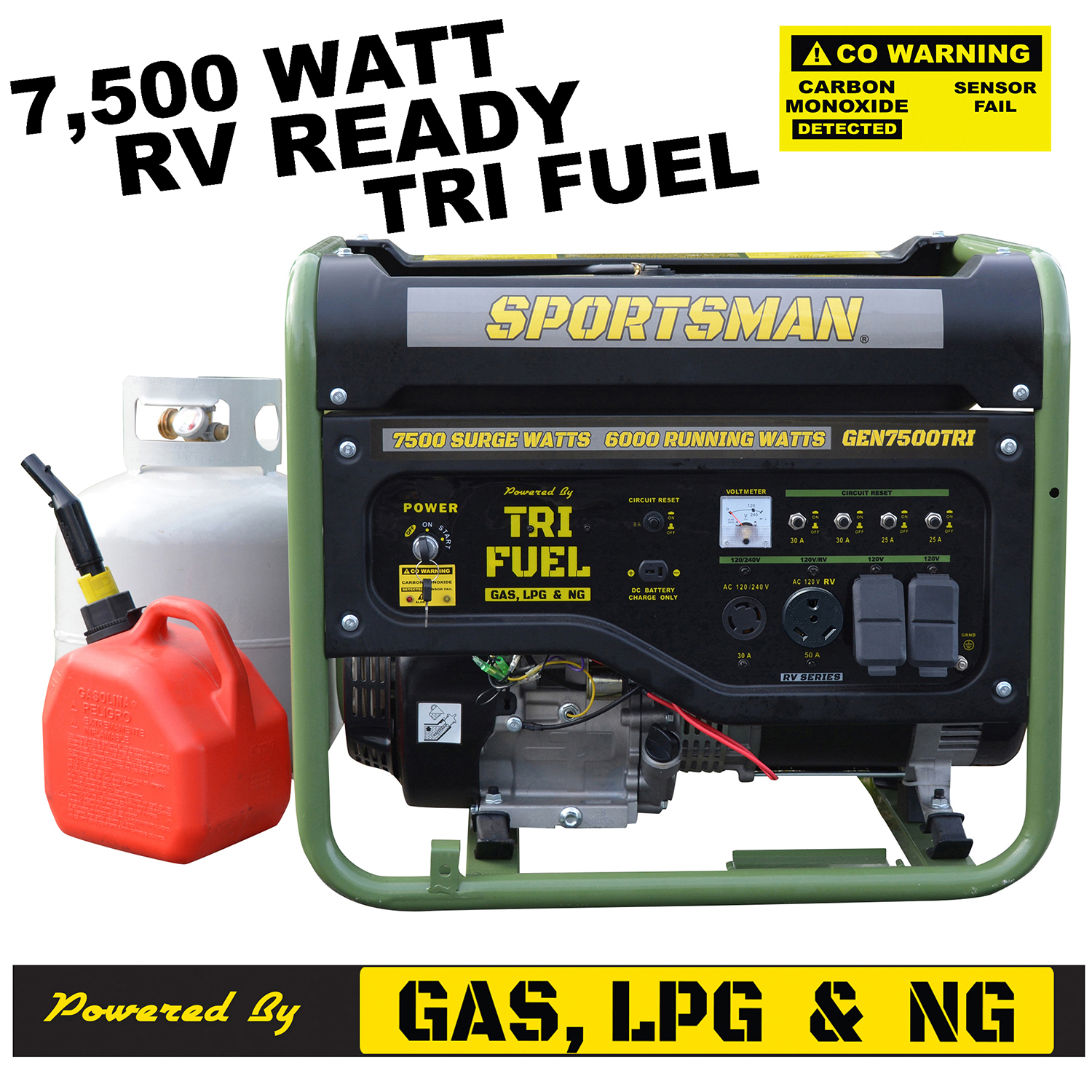 GEN7500 Tri Fuel Sportsman Generator Natural Gas or Propane Fuel