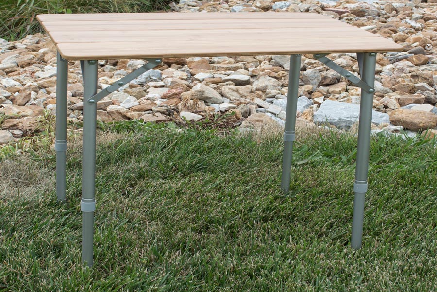 Adjustable Height Folding Bamboo Table